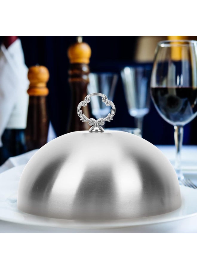 Stainless Steel Food Cover: Cheese Melting Dome With Handle for Kitchen Serving Plate Dish 20cm Style 2 - Image 3